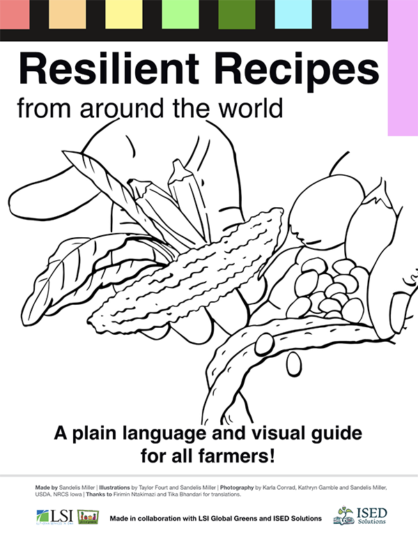 Illustration of vegetables falling out of someone's hands