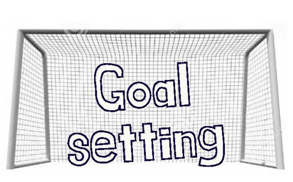 The words, Goal Setting, overlayed on a soccer net.