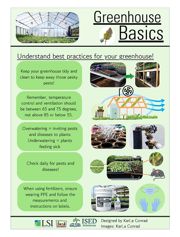 Guide on greenhouse best practices, emphasizing cleanliness, temperature control, pest management, and fertilizer safety.