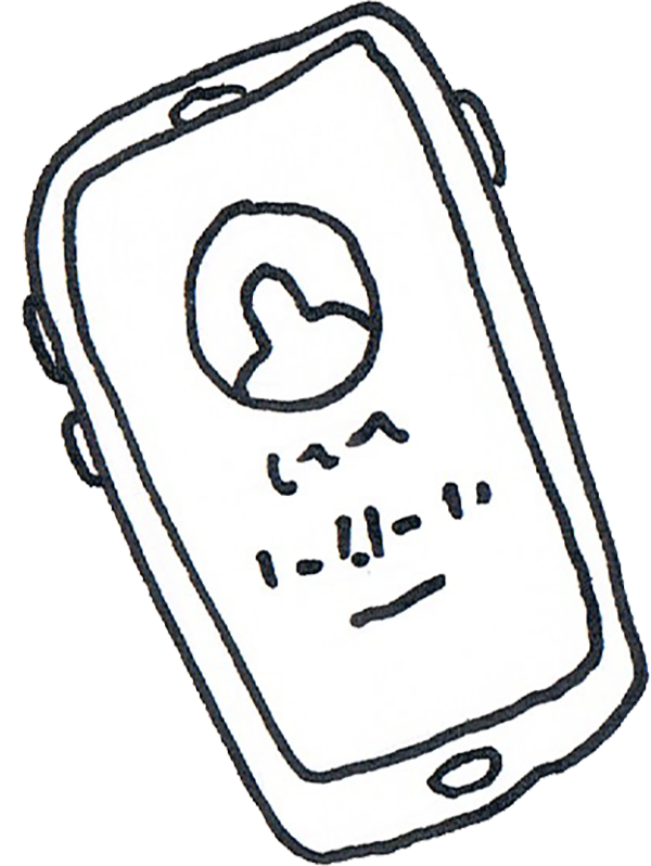 A simple drawing of a smartphone.