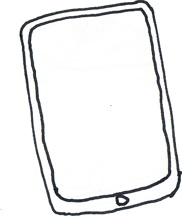 A simple drawing of a tablet.