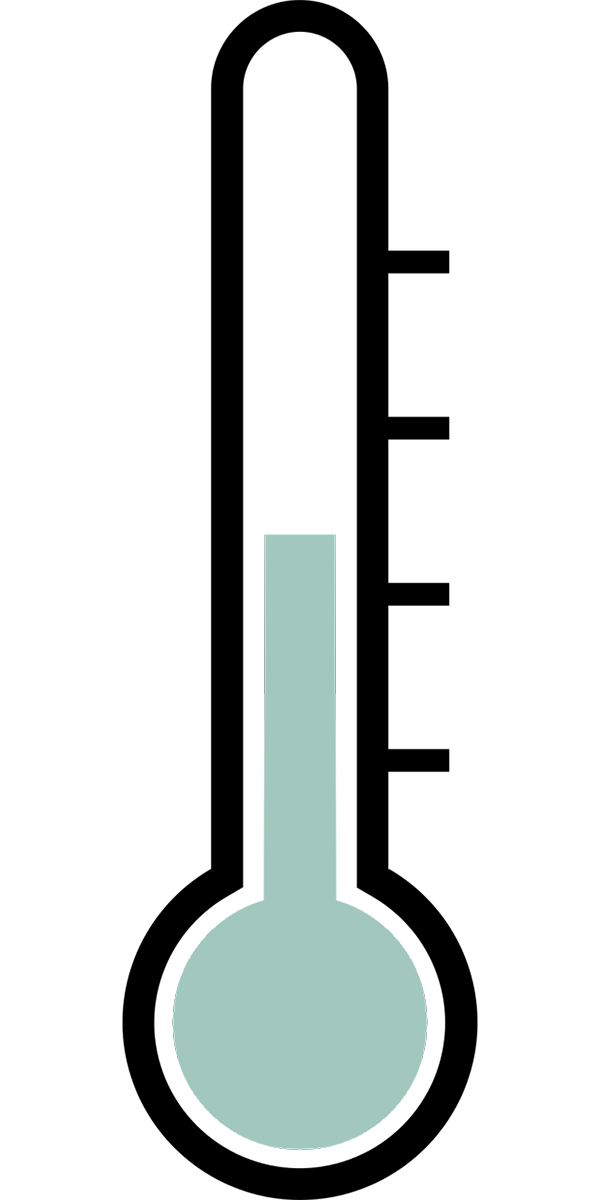 A thermometer with a medium, or cool, tempurature.