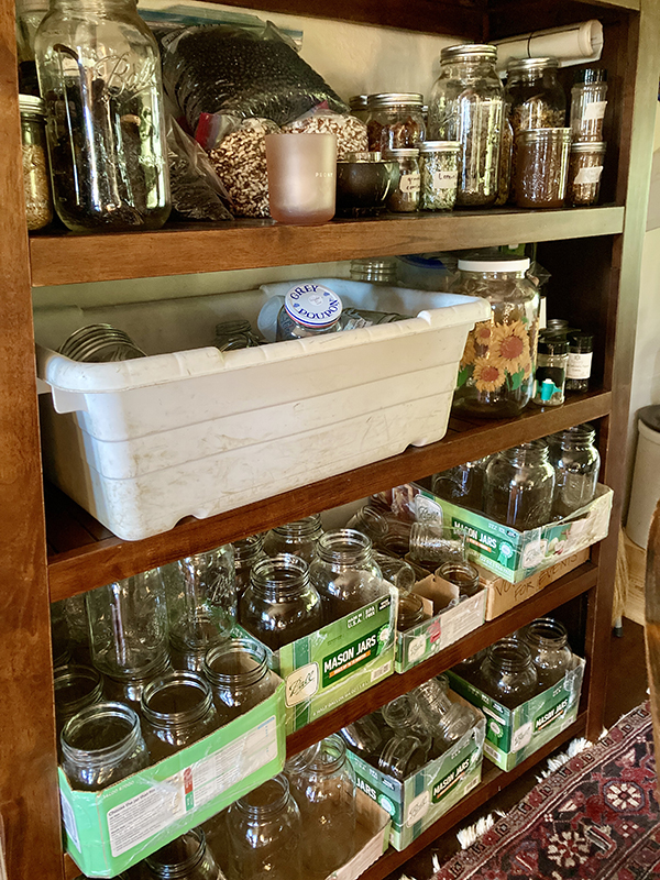 Canning Supplies on Shelves