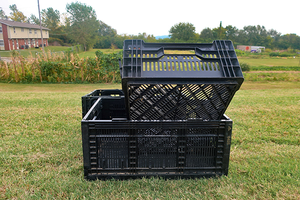 Empty harvest crates
