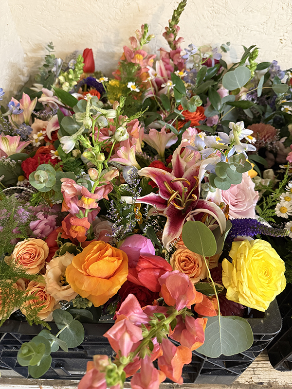 Mixed Flower Bouquets Ready for Market