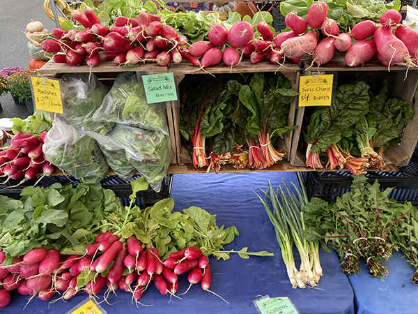 Market Booth Display Radishes Wood Crates