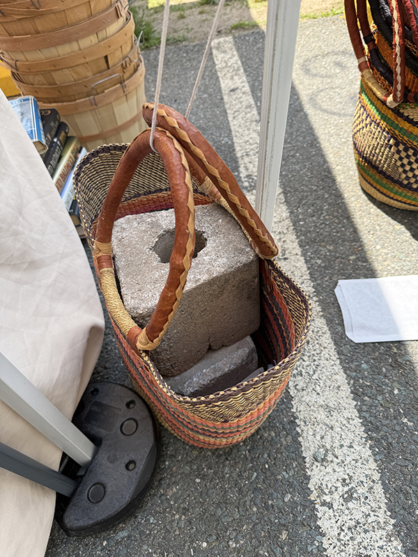 Creative Market Tent Weights in African Basket
