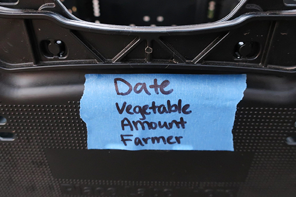 Produce label for storage.