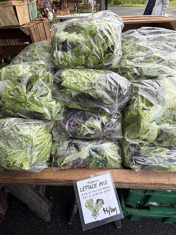 Bags of Salad Mix at Farmers Market